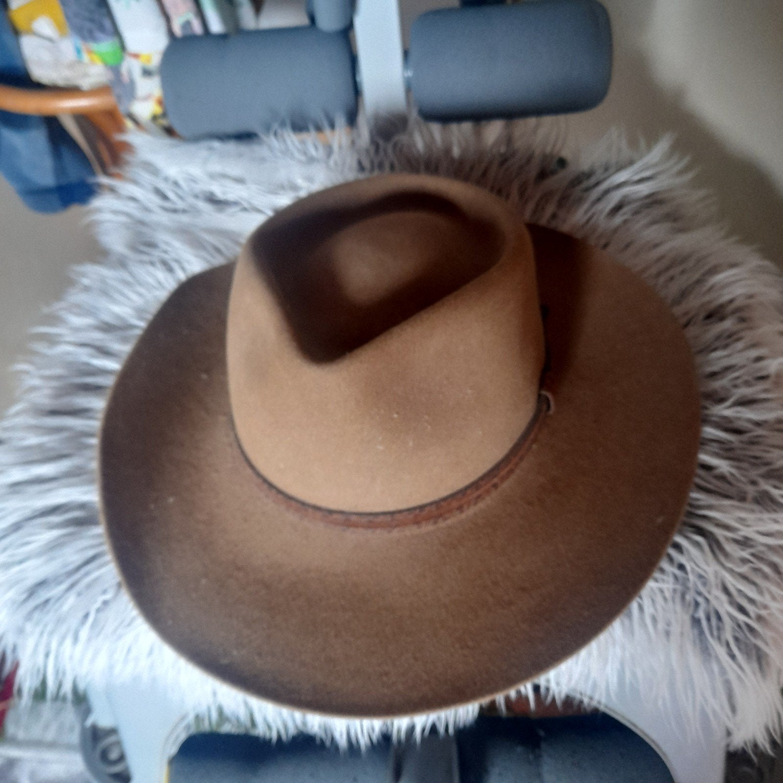 Akubra Hoed - Bruine Australische Hoed, Maat 55, Ophalen of Verzenden, Gedragen, Akubra, Hoed
