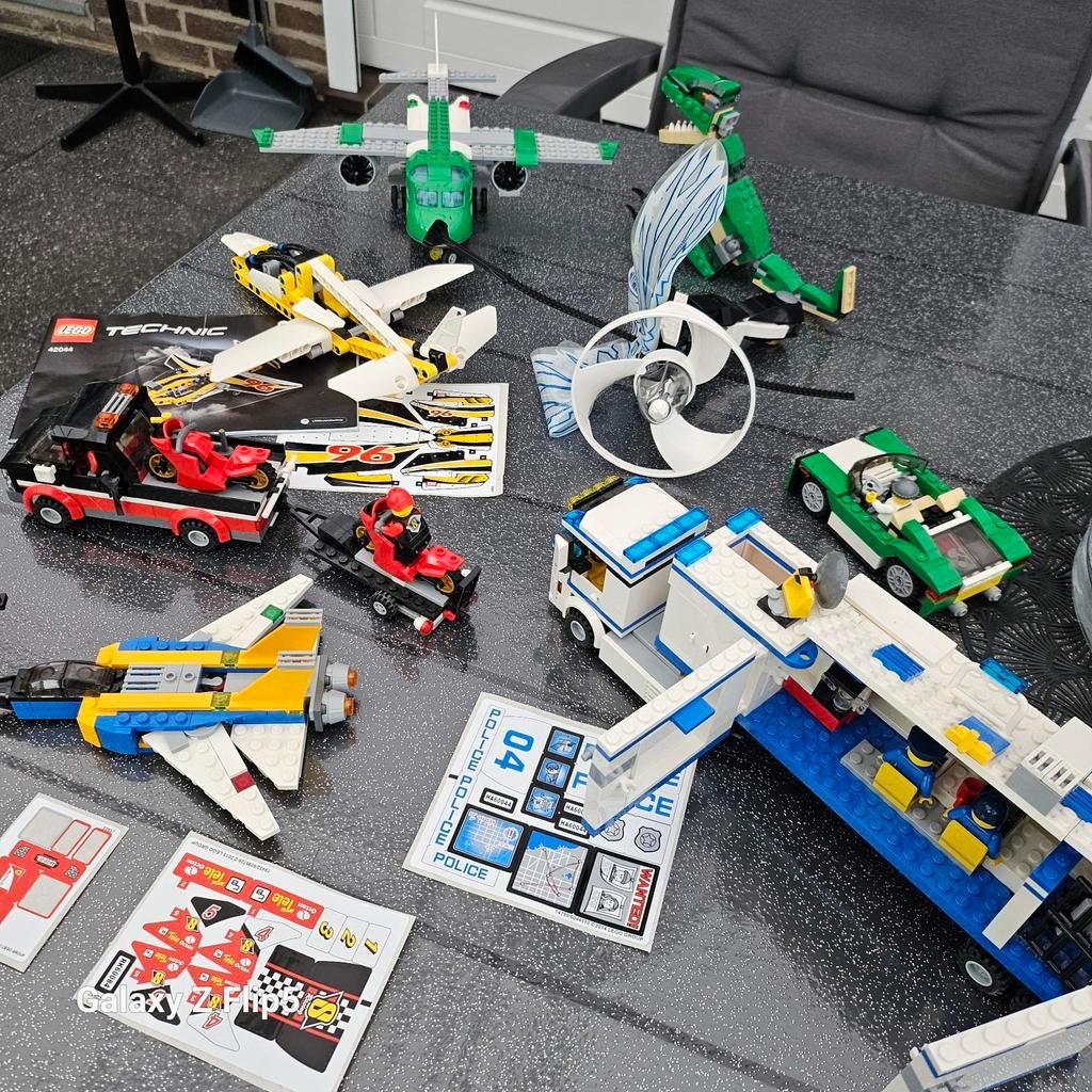 Lego Technic en andere sets met opbergdoos, Inclusief extra onderdelen, Lego, Ophalen of Verzenden, Zo goed als nieuw