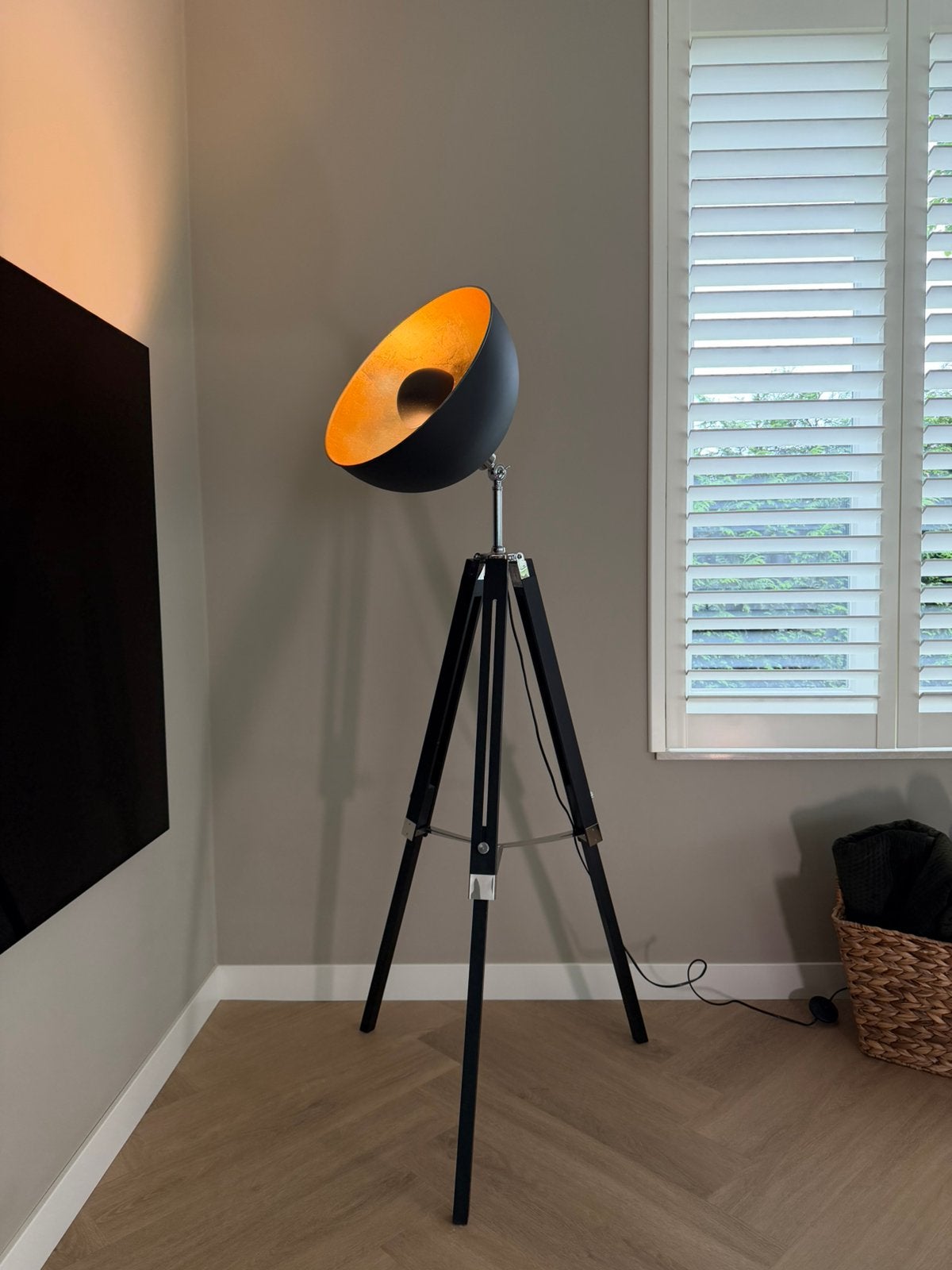 Trio Vloerlamp Liège –TWV €269 Vleugje Industriële Charme, Ophalen, Zo goed als nieuw, Hout, 150 tot 200 cm