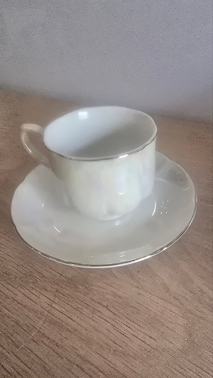 Vintage parelmoer theekopje met schotel, Ophalen of Verzenden