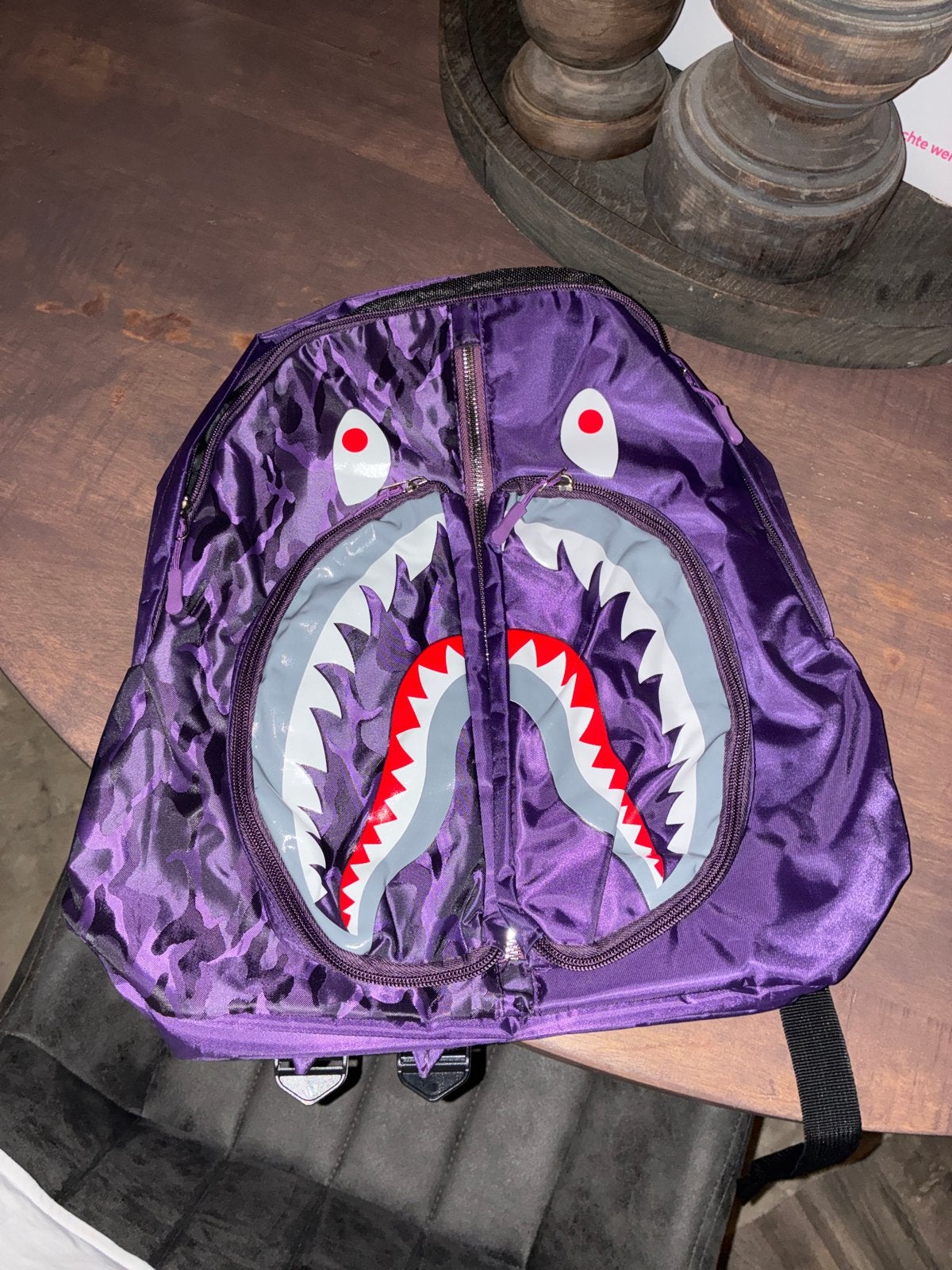 BAPE A Bathing Ape Shark Rugzak Paars Nieuw replica, Overige merken, Nieuw, Ophalen of Verzenden, Minder dan 25 cm