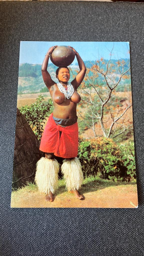Zuid Afrika Zoeloe meisje, Verzamelen, Ansichtkaarten | Themakaarten, Ophalen of Verzenden, 1980 tot heden, Gelopen, Overige thema's