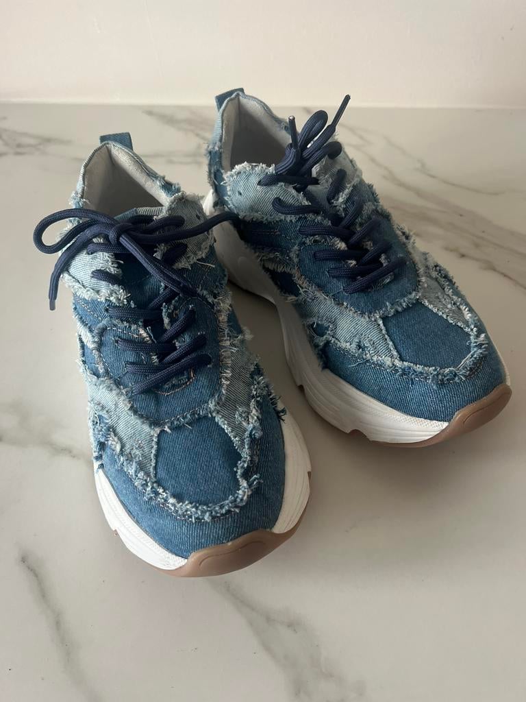 Sneakers spijkerstof Omoda Atelier, Blauw, Ophalen of Verzenden, Sneakers of Gympen, Zo goed als nieuw