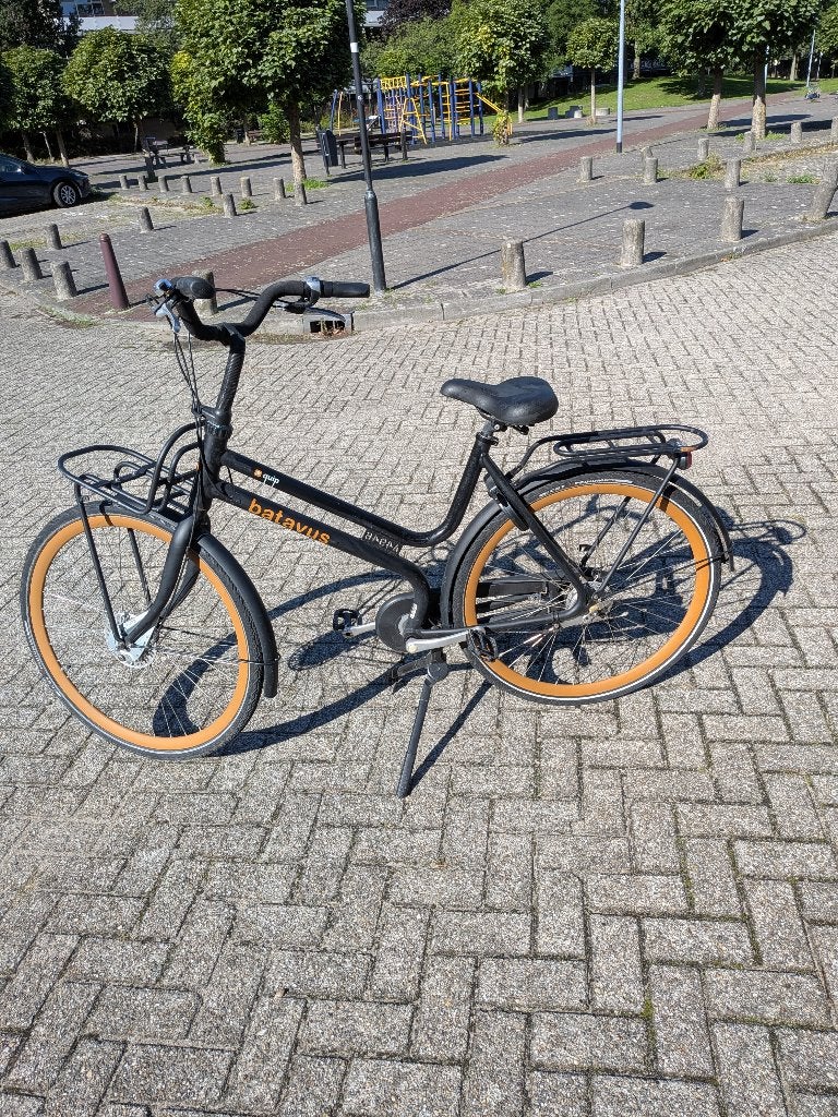 Batavus Quip fiets - zwart met oranje accenten, Ophalen, Gebruikt, Versnellingen, Batavus