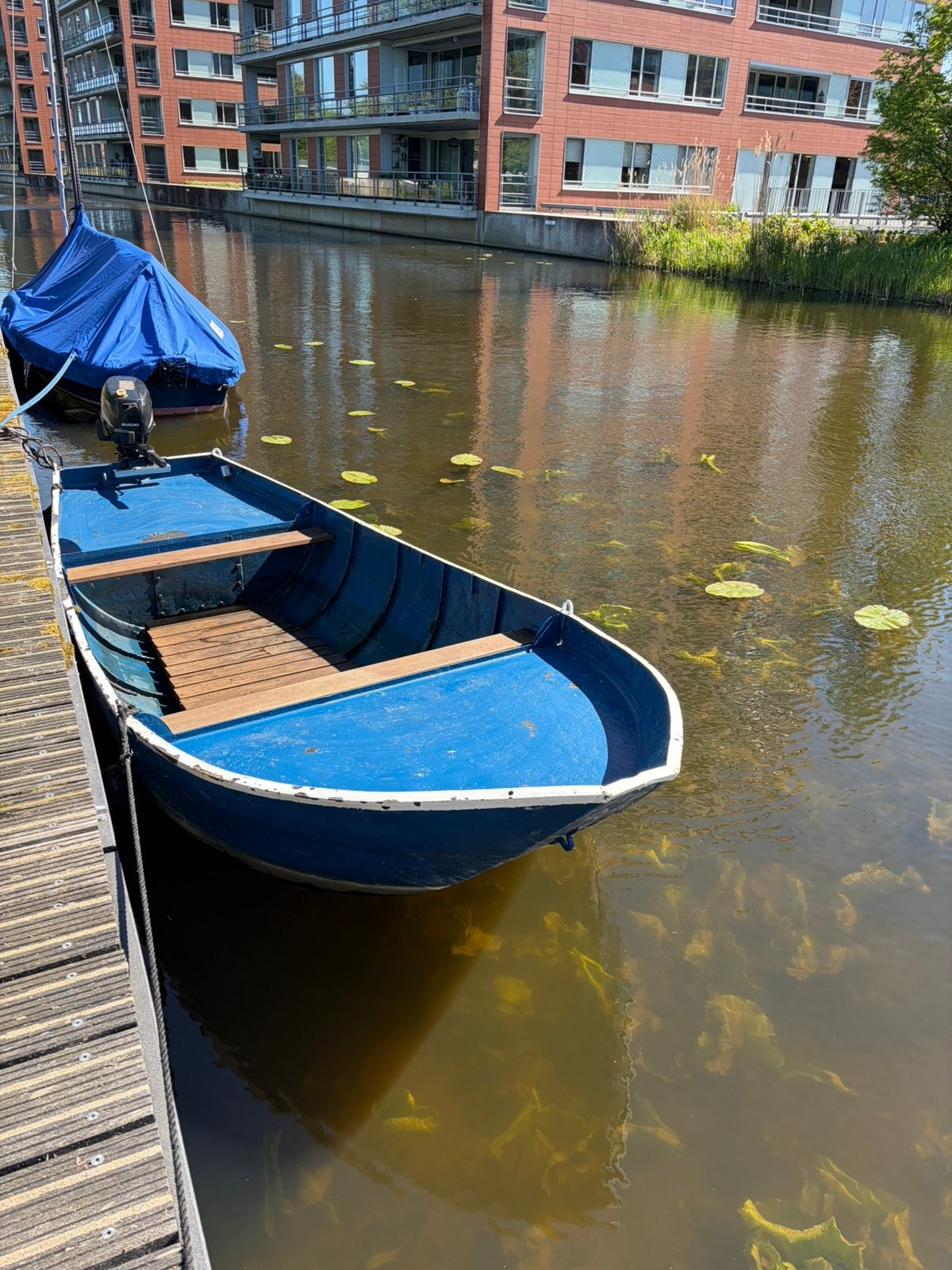 Stalen Vlet met 4 pk Suzuki buitenboordmotor, Watersport en Boten, Ophalen, Gebruikt, 4 m, Staal