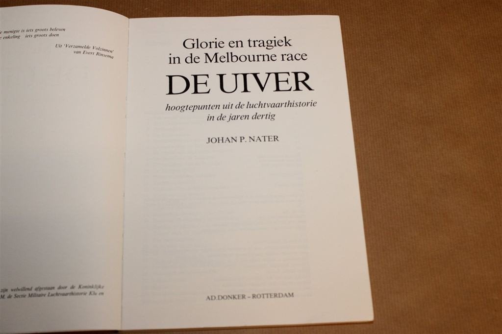De Uiver — Melbourne Race 1934, Luchtvaarthistorie Jaren 30, Verzamelen, Gebruikt, Schaalmodel, -, -