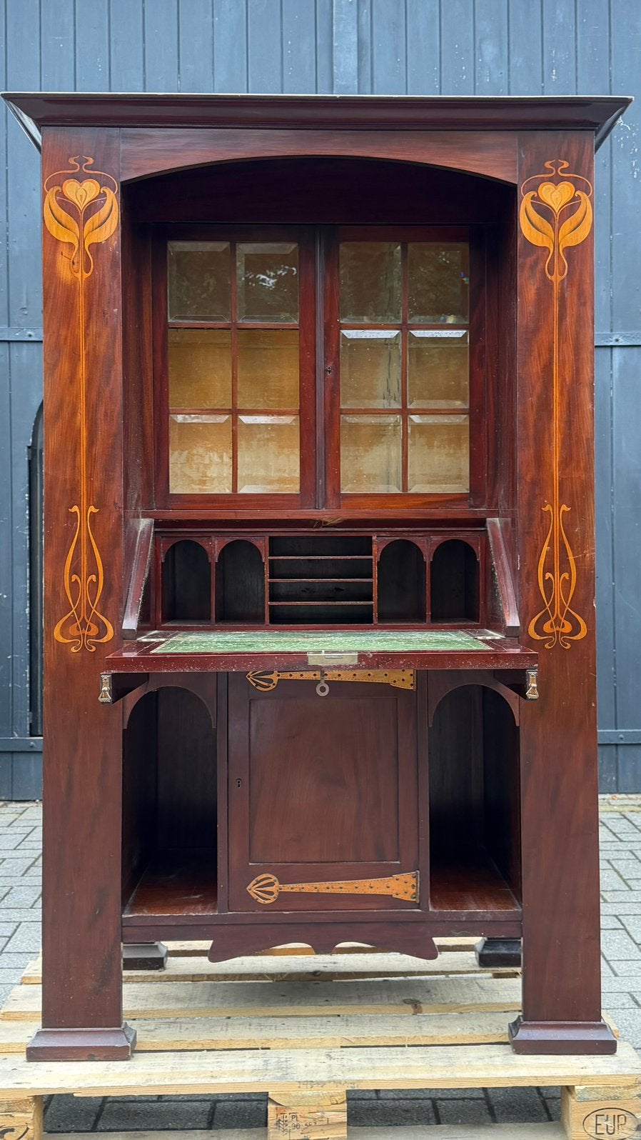 Prachtige Jugendstil secretaire / schrijfkast, Ophalen