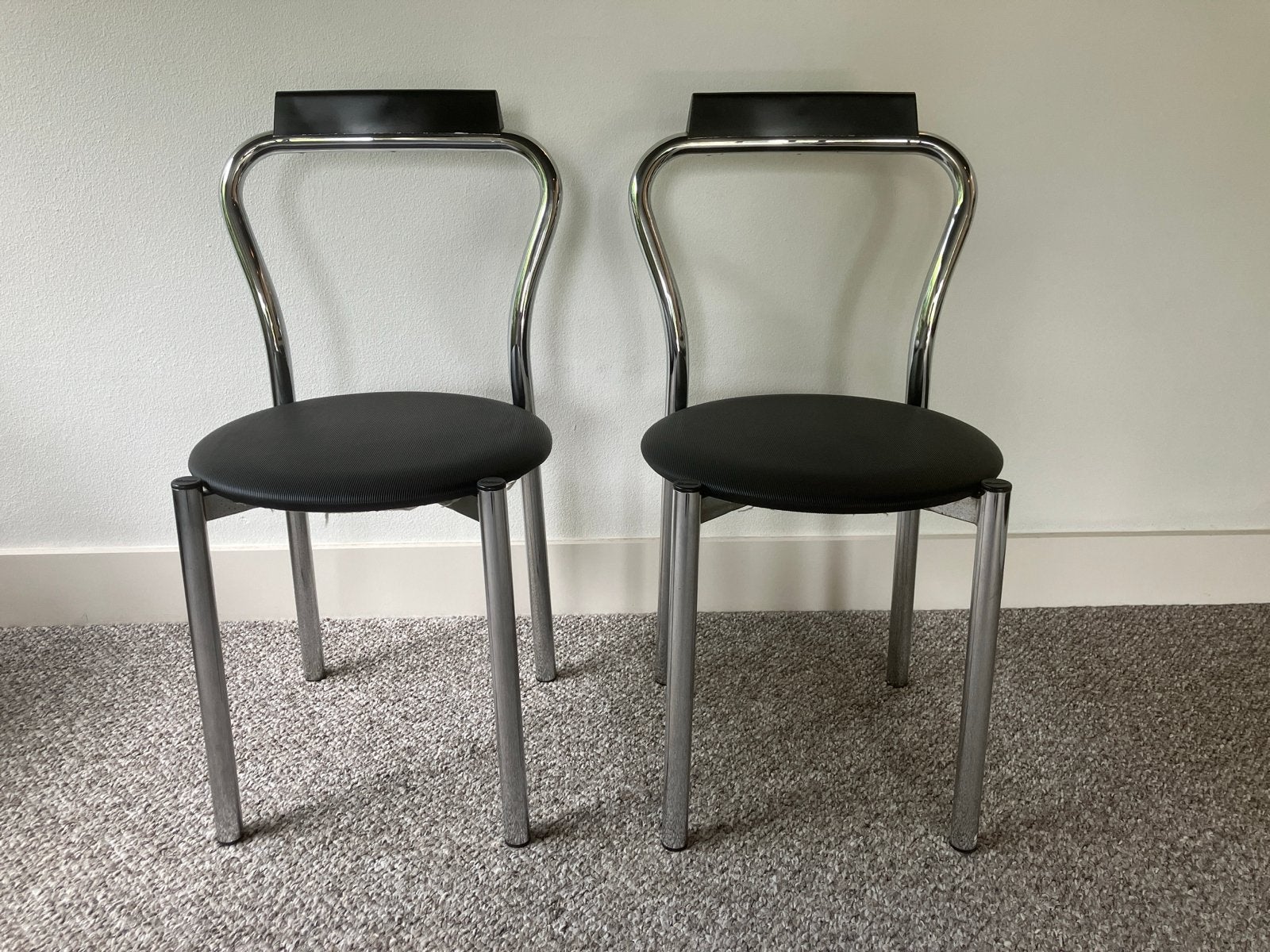 Calligaris Italiaans design stoelen - unieke set, Ophalen, Gebruikt, Twee, Zwart