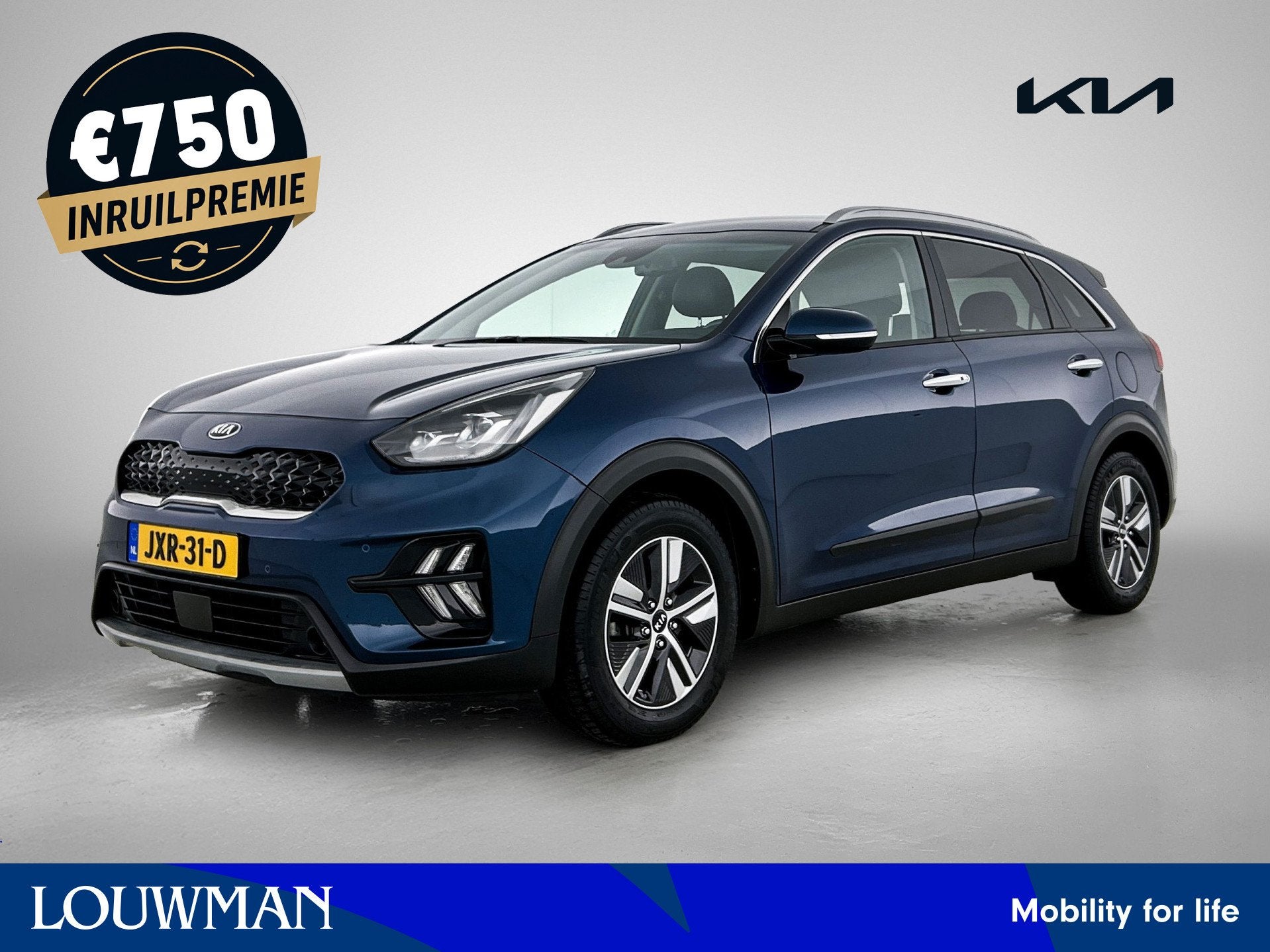 Kia Niro 1.6 GDi Hybrid ExecutiveLine | Leder | JBL | Stoelk, 12 maanden, Gebruikt, Zwart, Blauw