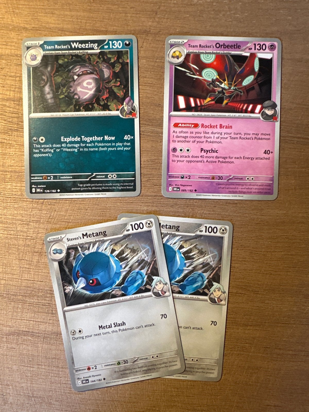 Pokémon kaarten: Team Rocket's Weezing, Orbeetle & Steven's, Hobby en Vrije tijd, Verzamelkaartspellen | Pokémon, Ophalen of Verzenden