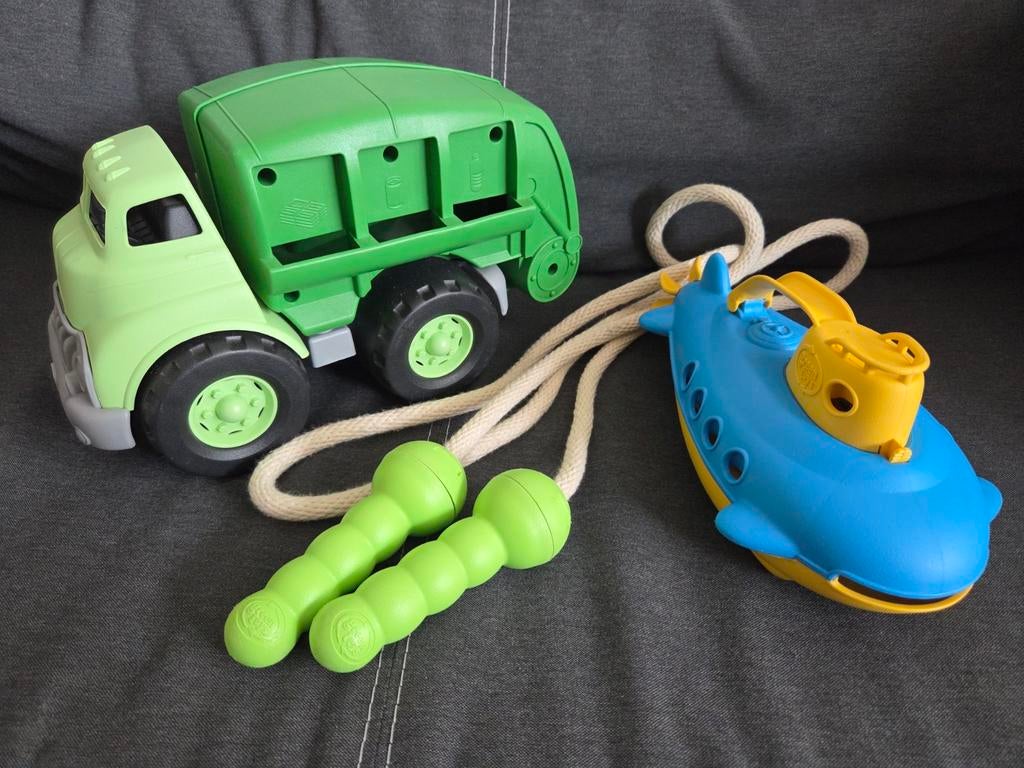Greentoys vuilniswagen / onderzeeër / springtouw, Ophalen of Verzenden, Zo goed als nieuw