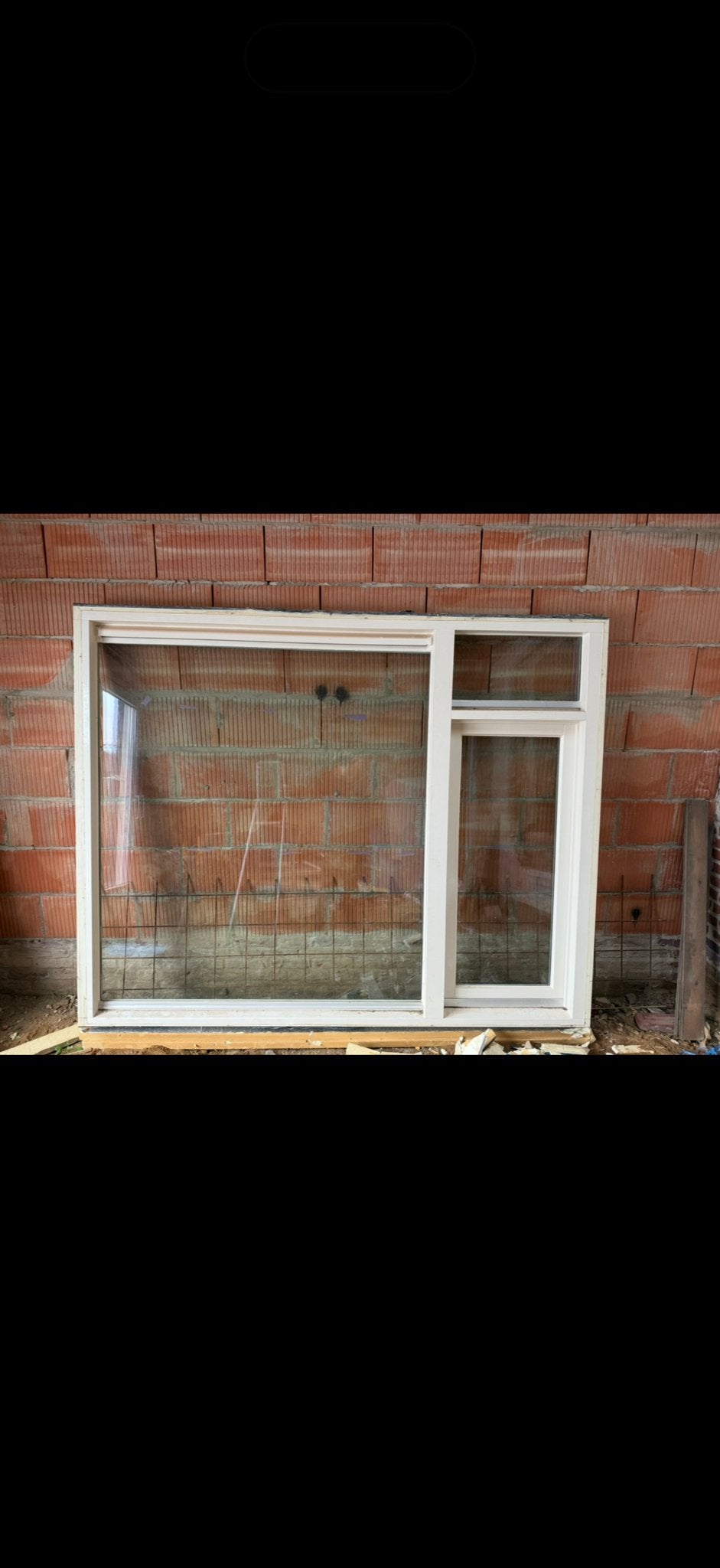 Houten raam dubbel glas, Goede Staat, Ophalen, Gevelraam of Ruit, 160 cm of meer, Zo goed als nieuw