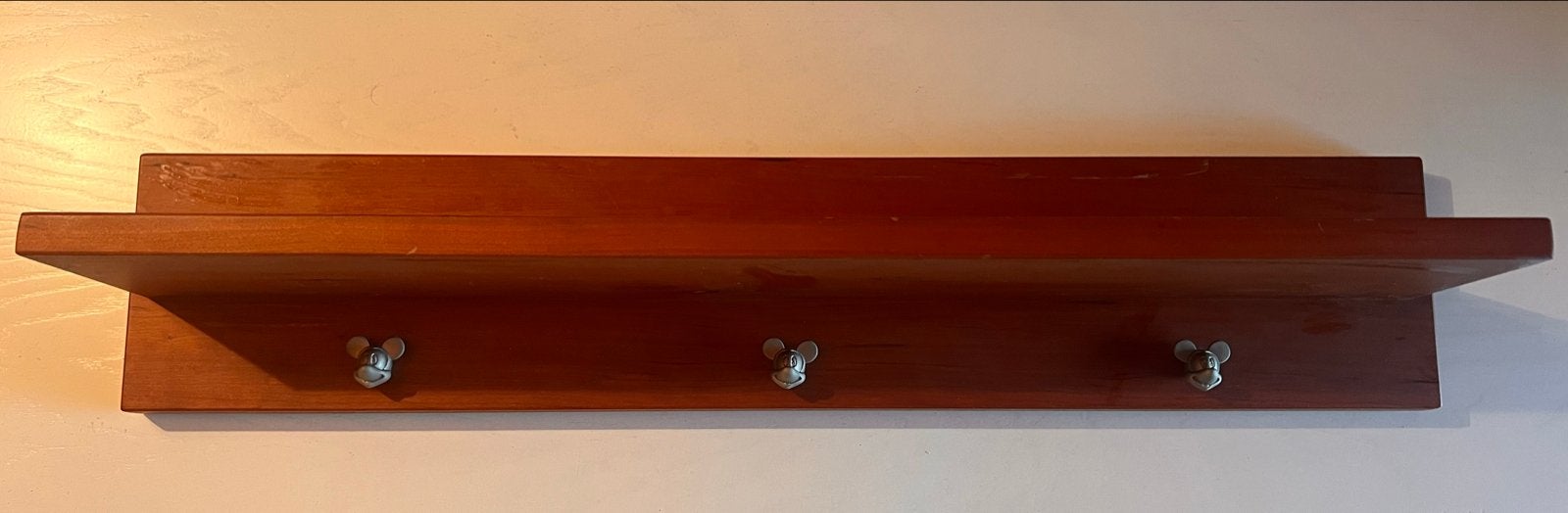 Houten wandkapstok met Mickey Mouse haken, Gebruikt, Minder dan 100 cm, Hout, Ophalen