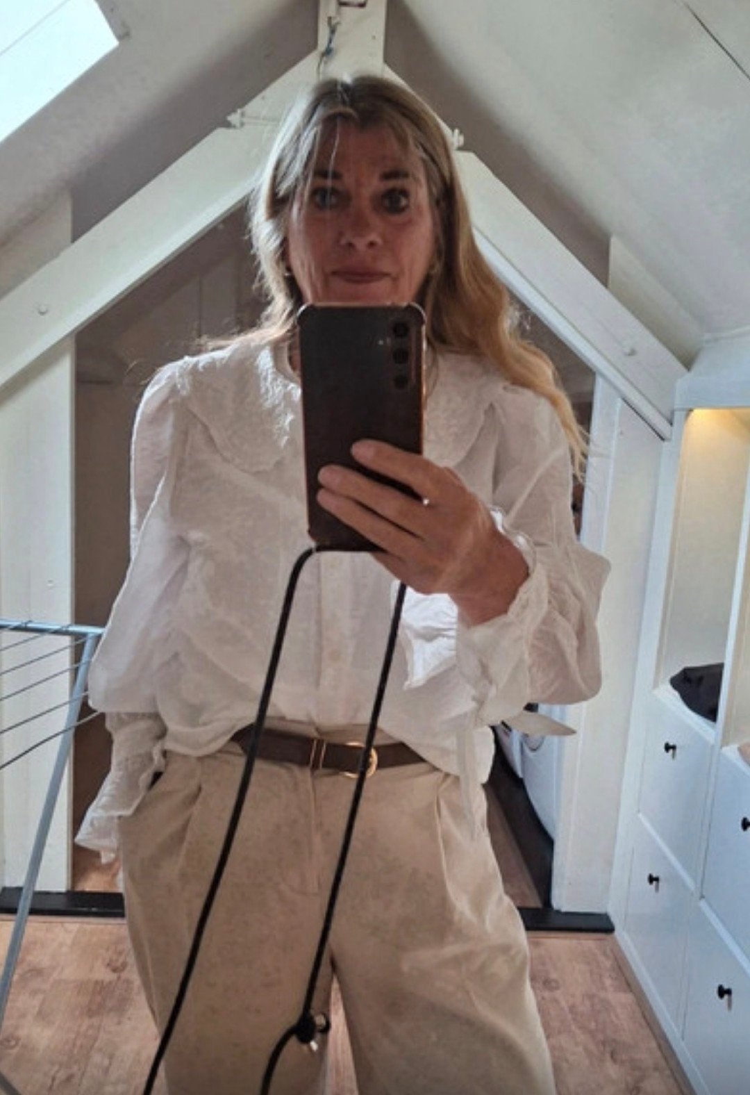 Set blouse met bandplooibroek paar keer gedragen nu?, Ophalen of Verzenden, Zo goed als nieuw, Maat 38/40 (M)