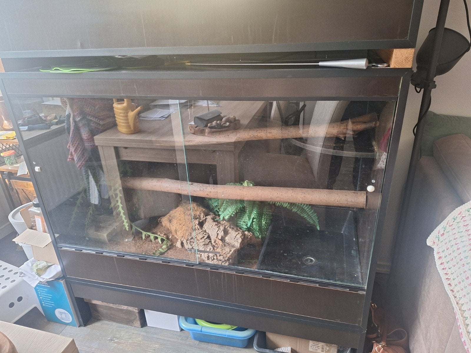 groot betonplex terrarium 130x65x90cm, Ophalen, Zo goed als nieuw, Terrarium of Paludarium