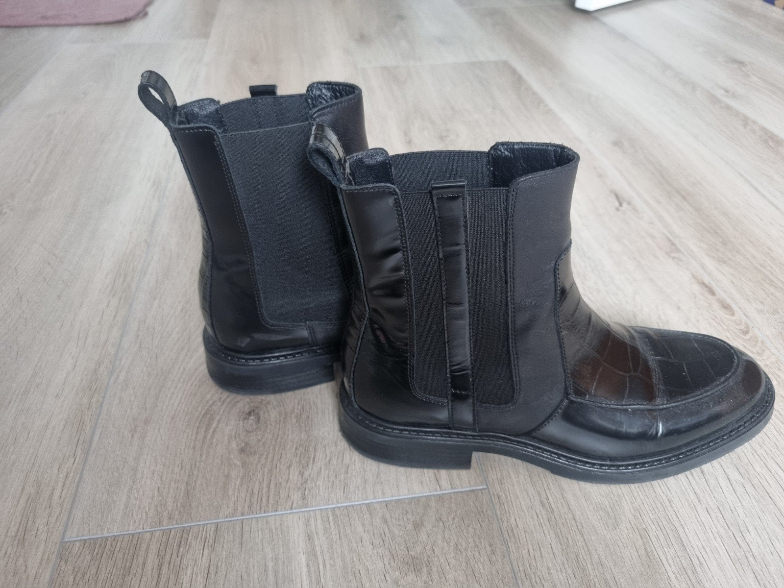 Manfield Zwarte Chelsea Boots Maat 39, Ophalen, Zwart, Manfield, Gedragen