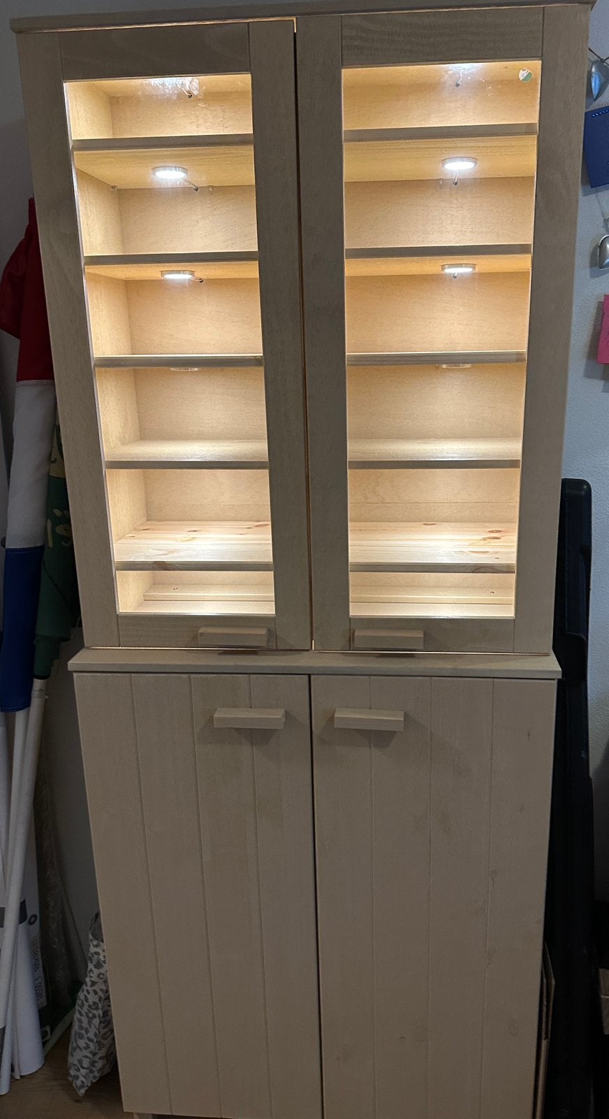 Onderkast met opzet vitrinekast, Ophalen, Met deur(en), 200 cm of meer, 50 tot 100 cm