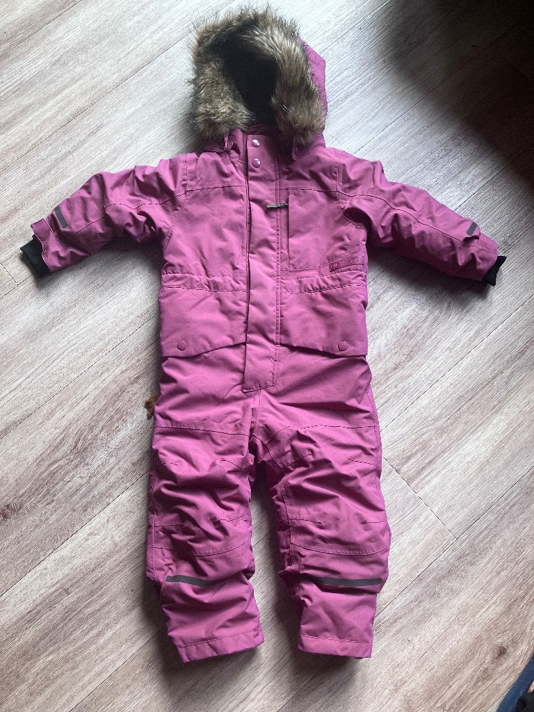 Paars (Plum) sneeuwpak van Didriksons maat 90, Overige typen, Meisje, Ophalen of Verzenden, Zo goed als nieuw