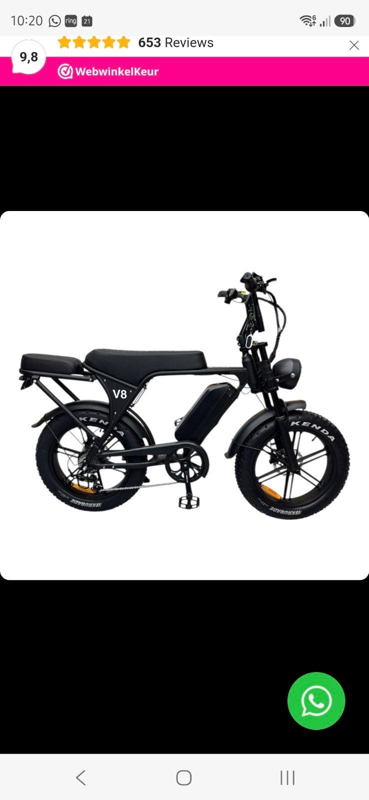 OUXI V8 3.0 Zwart E-bike - Zo goed als nieuw, 59 cm of meer, Ophalen, Zo goed als nieuw, Overige merken
