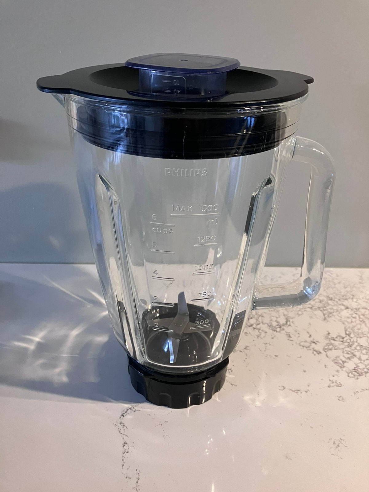 Philips glazen blender kan 1500 ml, Ophalen of Verzenden, Gebruikt, Blender
