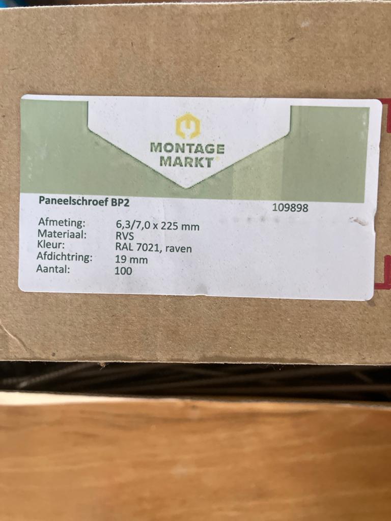 Montage Markt Paneelschroeven BP2 RVS 6.3/7.0 x 225 mm (ca., Nieuw, Ophalen of Verzenden, Rvs, Schroeven
