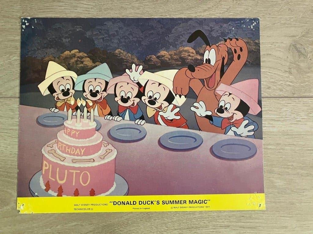 Donald Ducks Summer Magic Lobbycard 1977, Ophalen of Verzenden, Donald Duck, Gebruikt, Plaatje of Poster