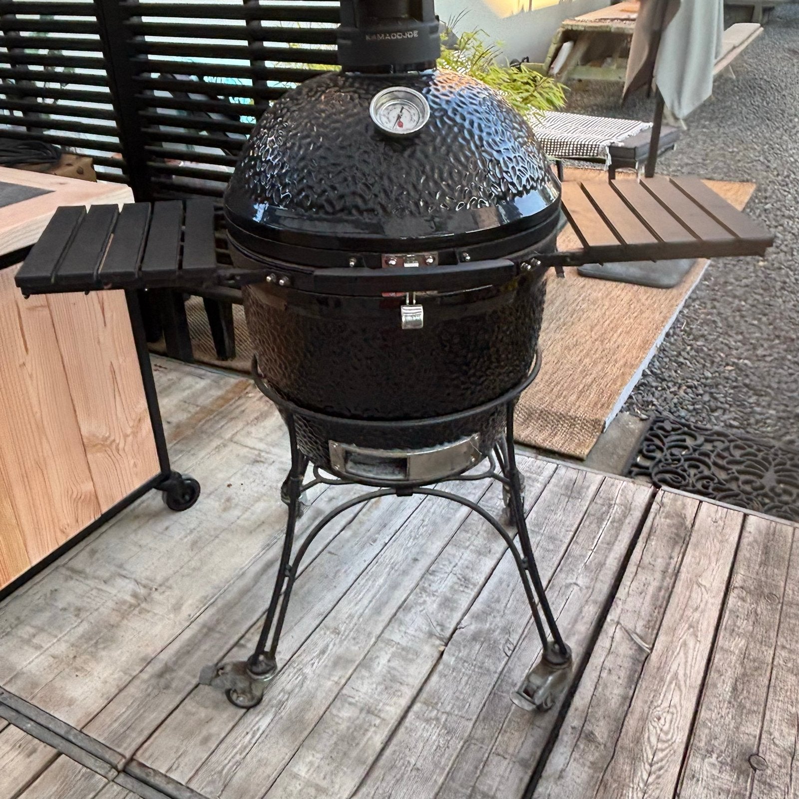 Verrijdbaar onderstel voor grote Kamado BBQ met inklapbare t, Ophalen, Gebruikt