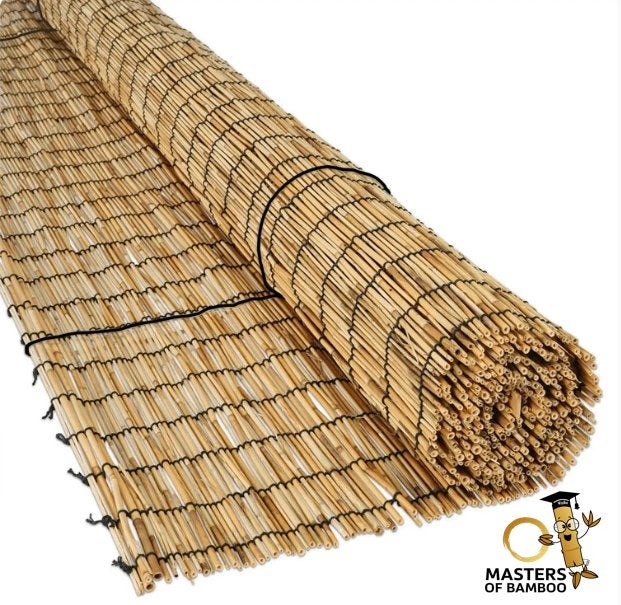 Rieten rolgordijn 250 cm lang - 6 breedtes – binnen & buiten, Overige materialen, Rolgordijn, Nieuw, Ophalen of Verzenden