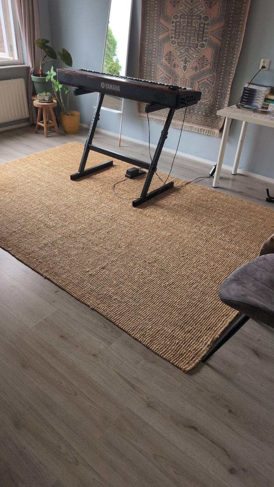 Juten vloerkleed - 200x300cm - Natuurlijke uitstraling, Ophalen, Gebruikt, 150 tot 200 cm, 200 cm of meer
