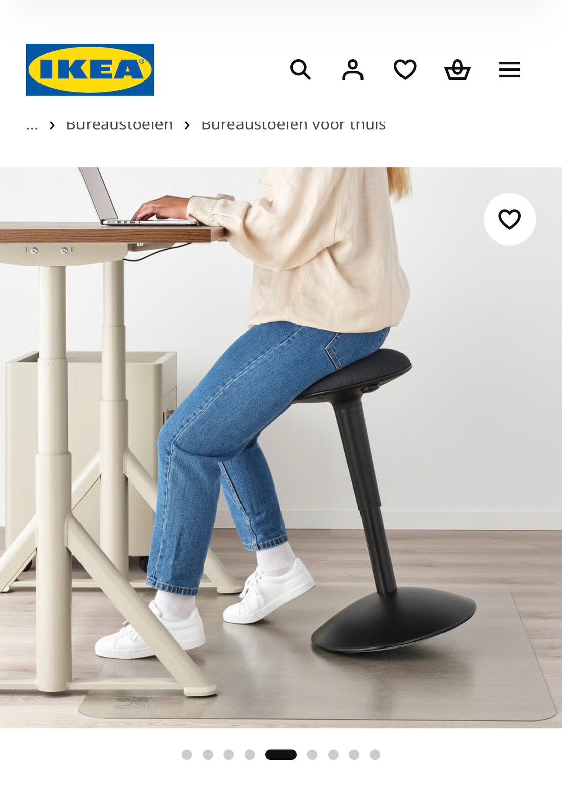 Ergonomische Kruk/ bureaustoel - verstelbaar, Ophalen, In hoogte verstelbaar, Zo goed als nieuw, Overige materialen
