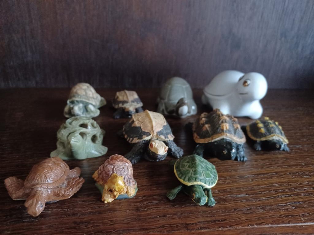 Schildpadden beeldjes, Verzamelen, Dierenverzamelingen, Ophalen, Zo goed als nieuw, Reptiel of Amfibie, Beeldje of Figuurtje