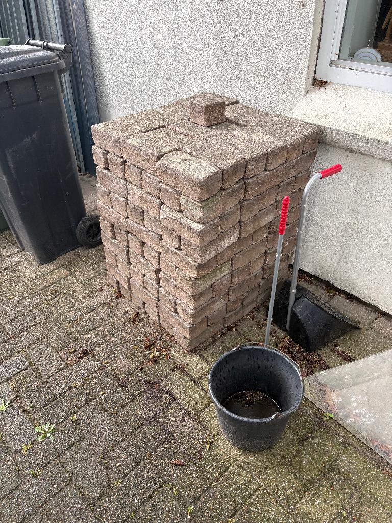 betonklinkers 20-10-8 cm rood antraciet, Tuin en Terras, Ophalen, Gebruikt, Klinkers, 10 m² of meer