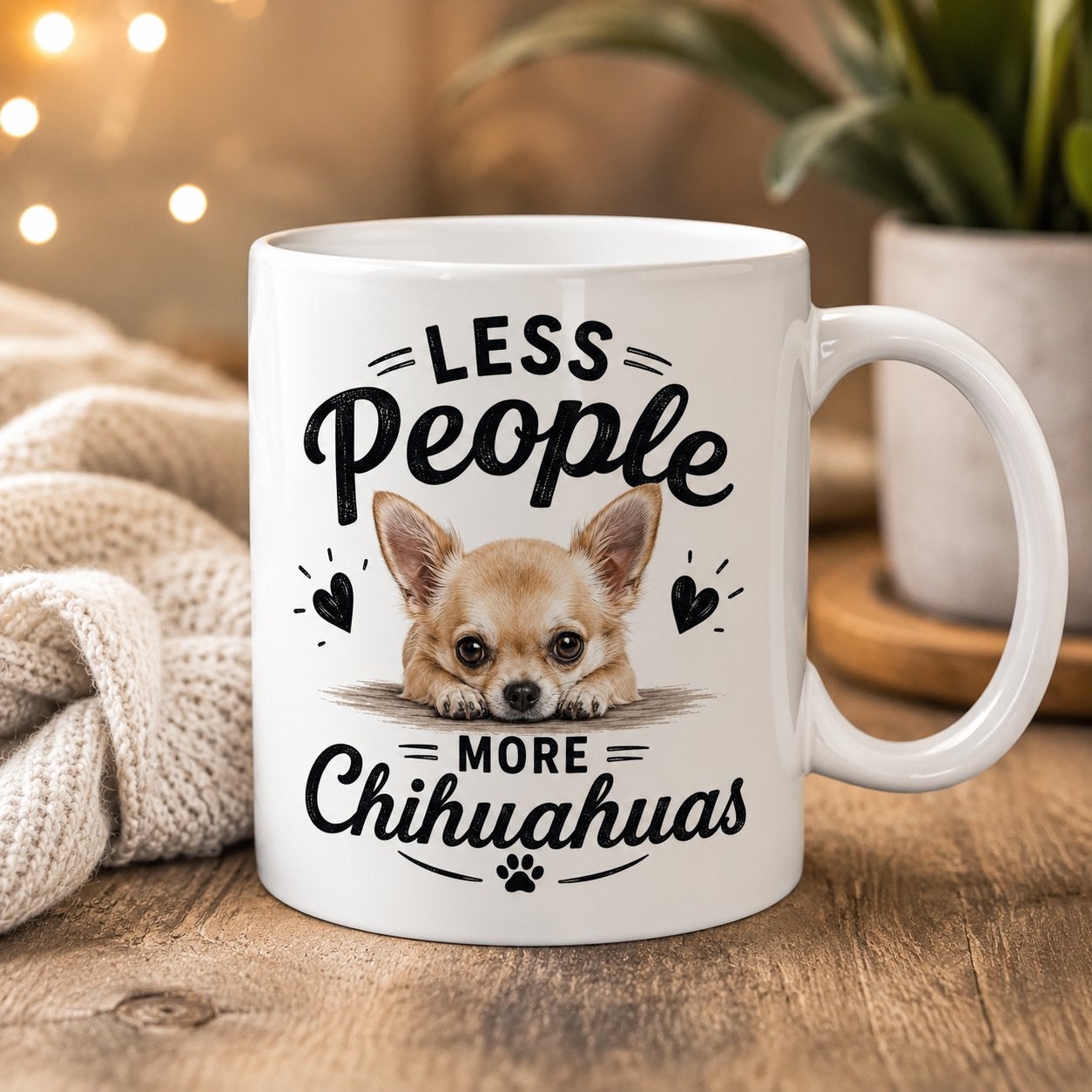 Less People, More Chihuahuas - Chihuahua mok, Dieren en Toebehoren, Ophalen of Verzenden, Nieuw