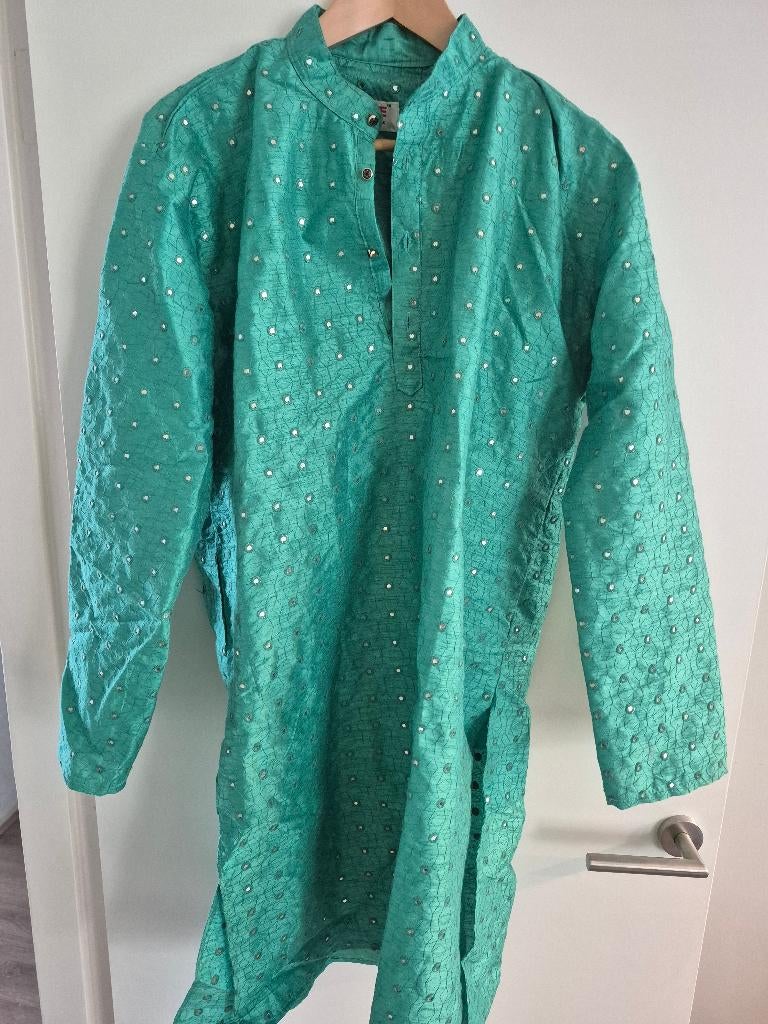 Kurta / gewaad India groen maat 44, Ophalen, Zo goed als nieuw, Overige kleuren, Trouwpak
