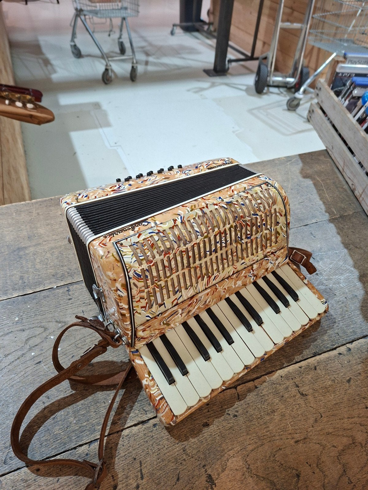 Carbonari Castelfidardo Accordeon - Vintage Toetsaccordeon, Overige merken, Gebruikt, Carbonari Castelfidardo, Met riemen