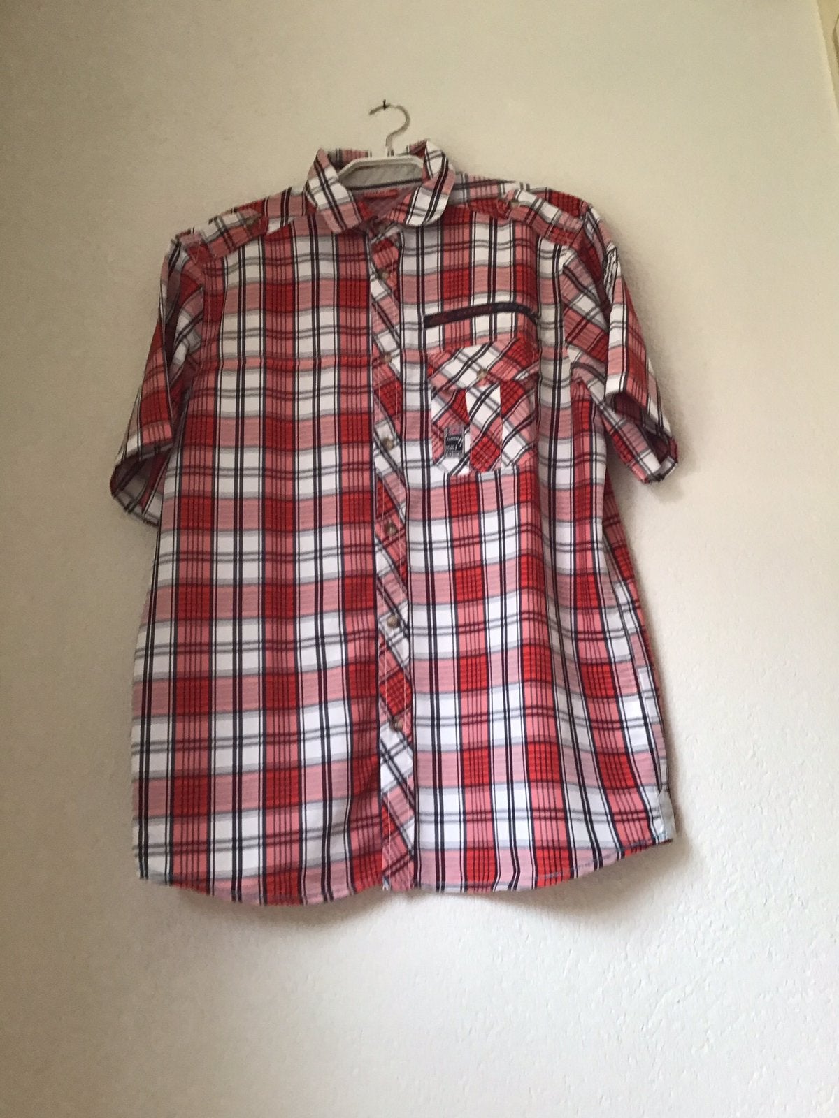 Exxtasy Blouse ruitmotief maat 52, Ophalen of Verzenden, Zo goed als nieuw, Rood, Halswijdte 43/44 (XL)