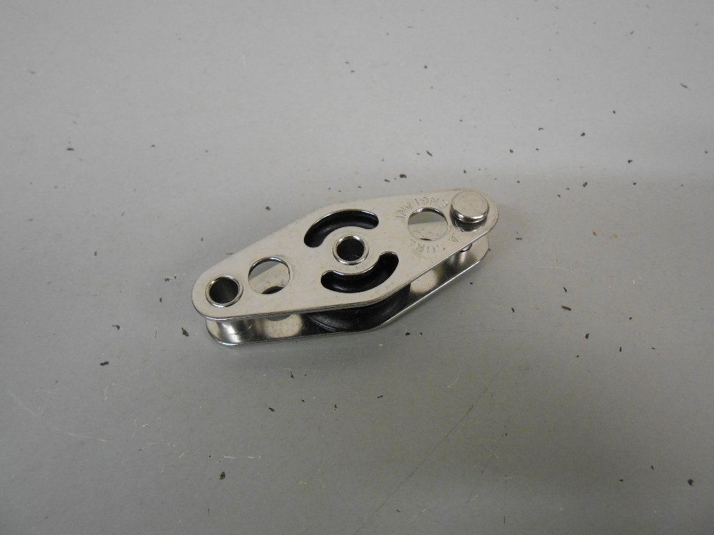 Mini enkelschijfs Blokje, Katrol, RVS, voor 6 - 8 mm lijn, Ophalen of Verzenden, Nieuw, Lijn of Blok