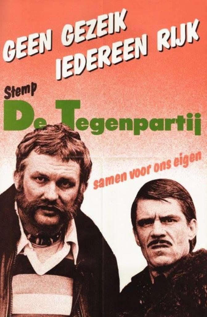De tegenpartij - Geen gezeik Iedereen Rijk - metaal 20X30 CM, Verzamelen, Ophalen of Verzenden, Nieuw, Tv, Poster