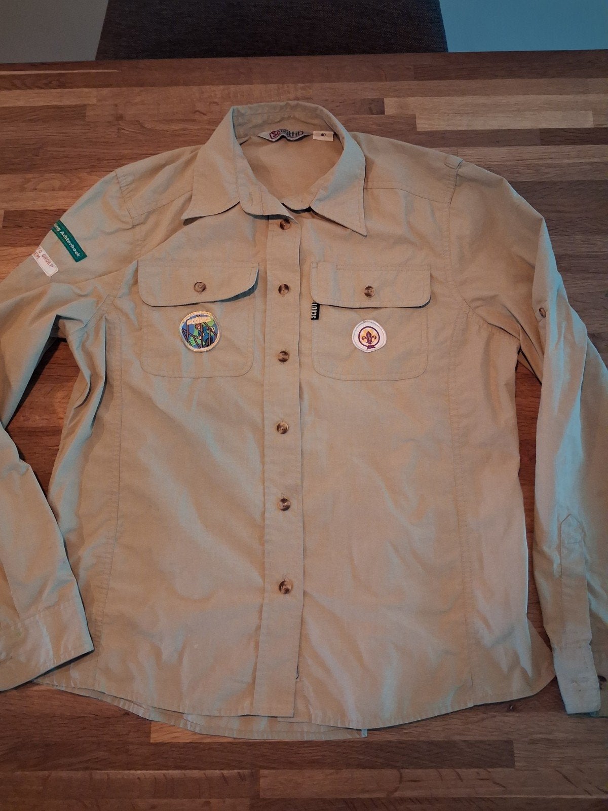Scoutfit scouting blouse beige damesmodel maat 40, Ophalen, Gebruikt, Kleding