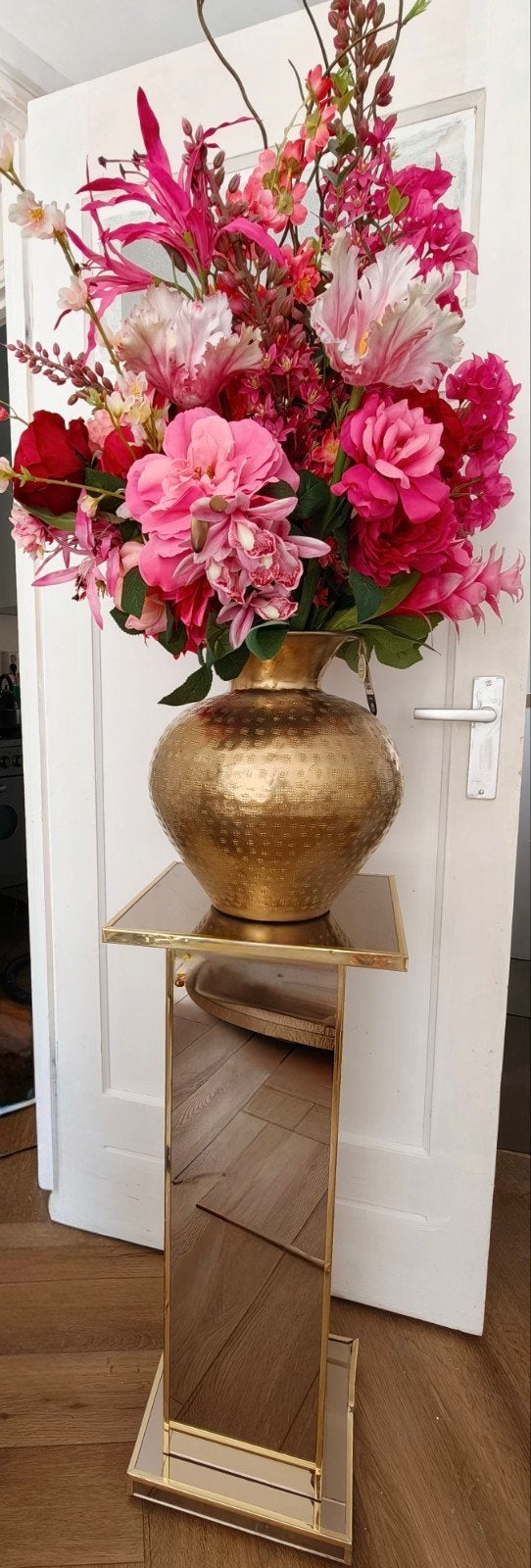 Twee gouden zuilen van 90 cm hoog met gebruiks sporen, Huis en Inrichting, Woonaccessoires | Zuilen en Pilaren, Ophalen of Verzenden