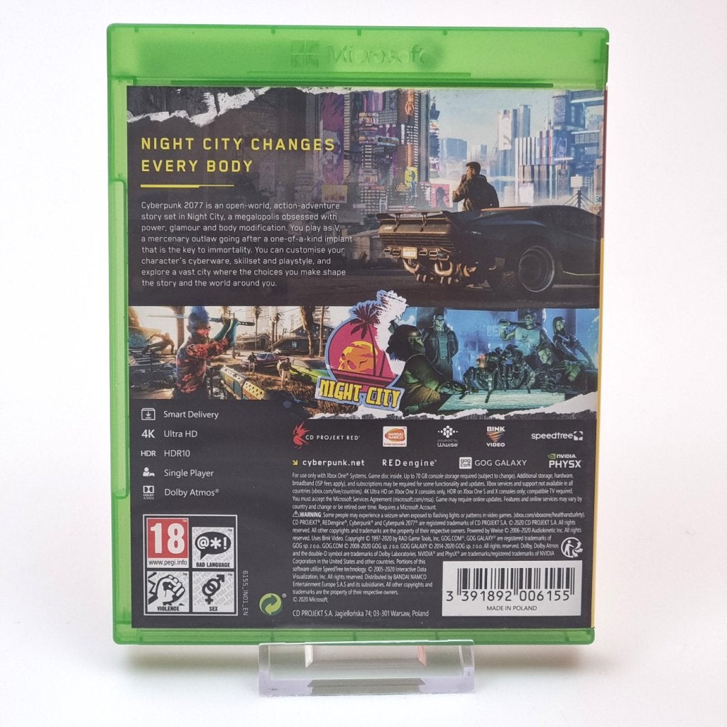 Xbox One Game: Cyberpunk 2077, Xbox, Gebruikt, Support@xbox.com, One Microsoft Way
Redmond, WA 98052-6399