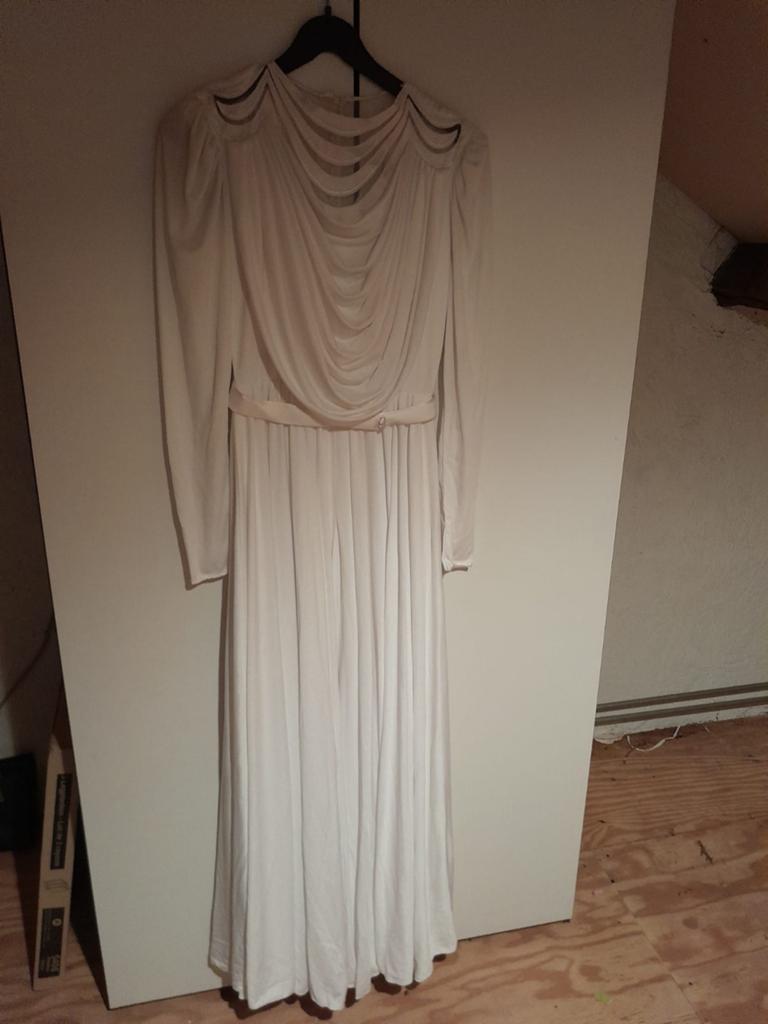 Elegante Witte Maxi Jurk met Drapage, Kleding | Dames, Jurken, Wit, Ophalen of Verzenden, Maat 34 (XS) of kleiner, Onder de knie