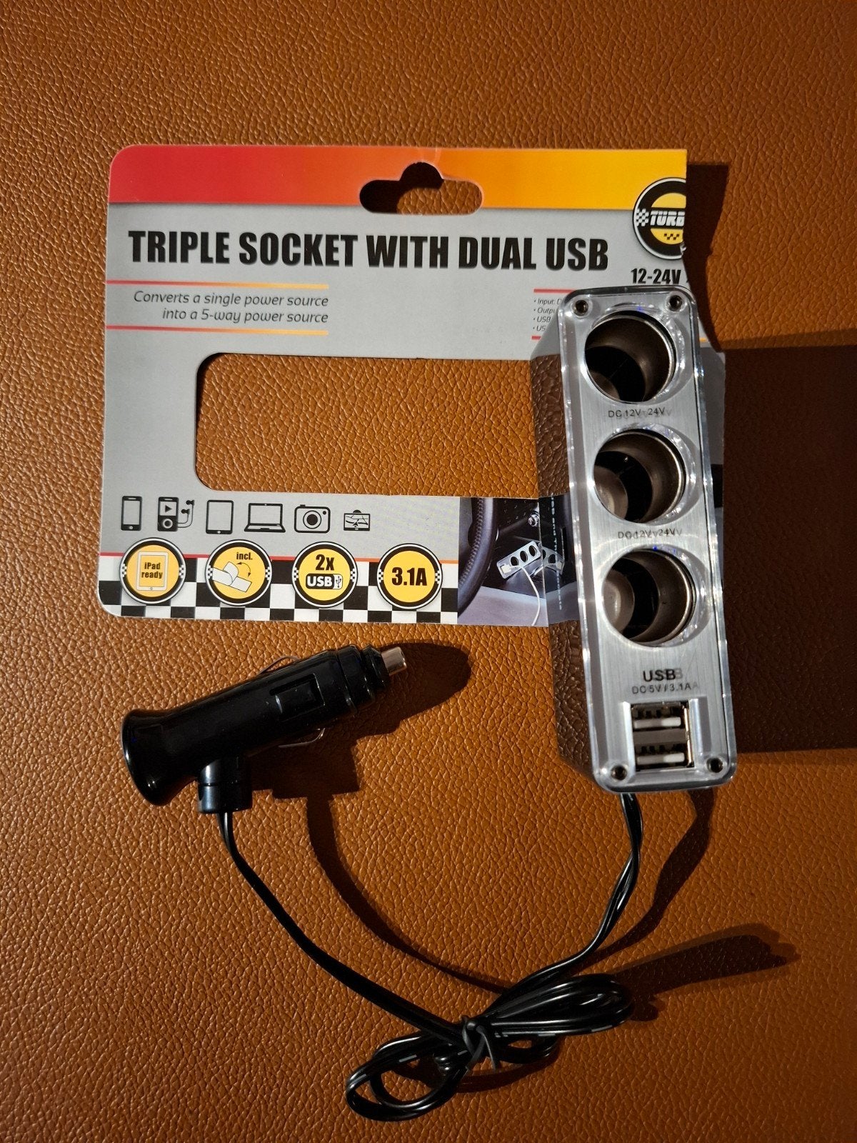 Car Triple socket with dual USB, Ophalen