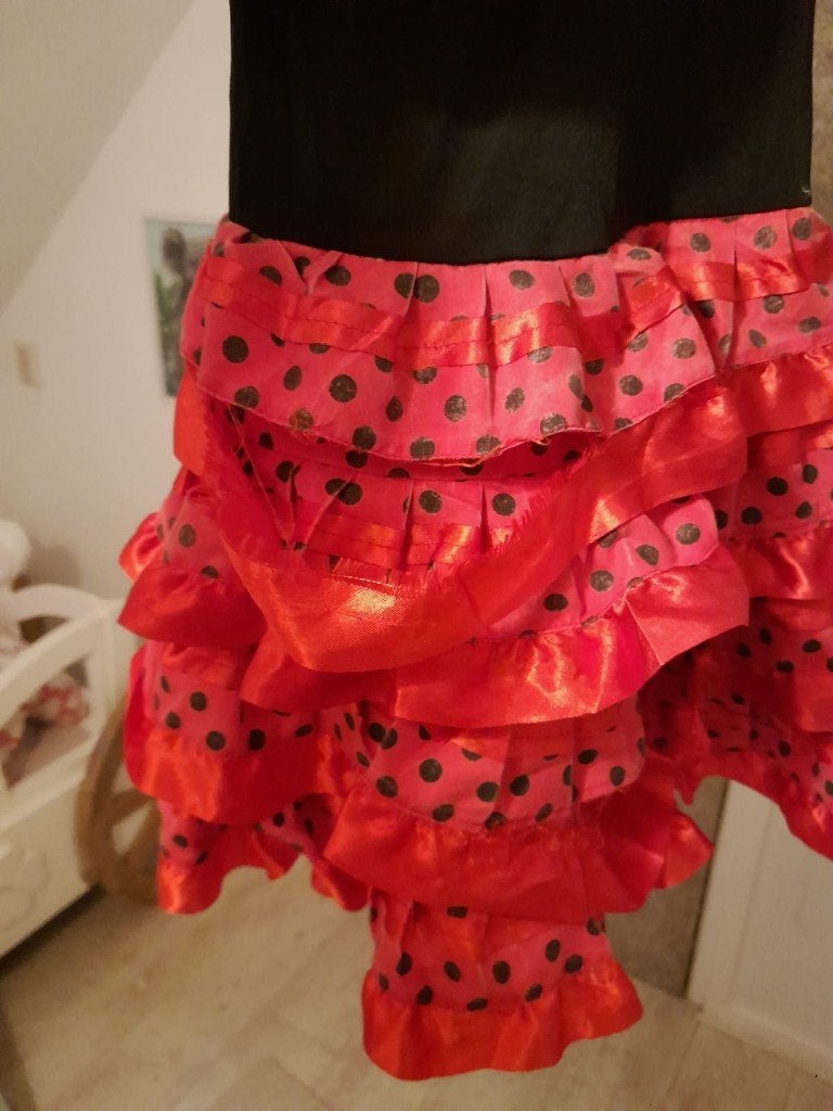 flamenco jurk met schoenen, Kinderen en Baby's, Ophalen of Verzenden, Gebruikt, 110 t/m 116, Meisje