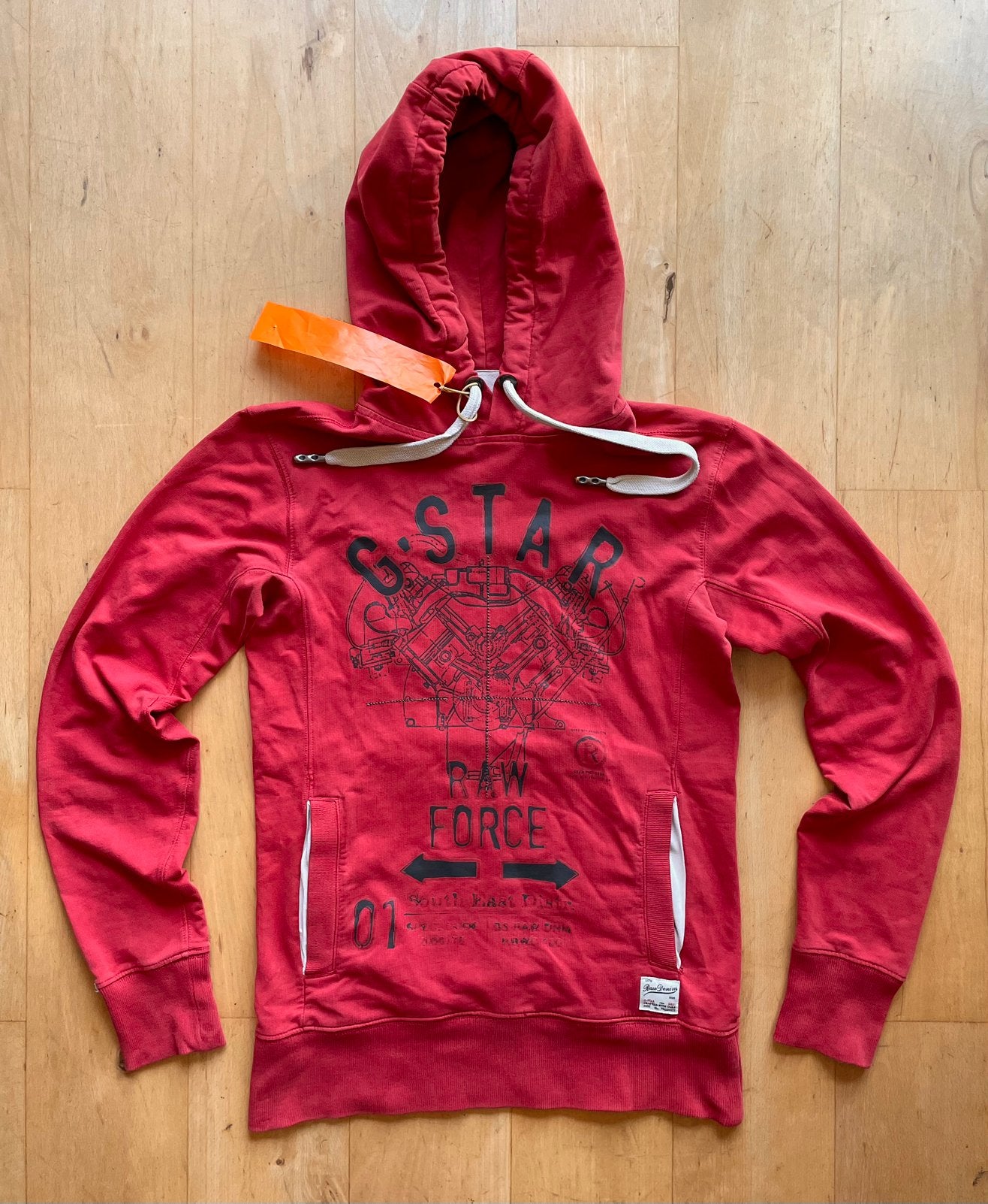 G-Star G Star Raw hoodie trui met capuchon rood S, Ophalen of Verzenden, Maat 46 (S) of kleiner, Rood, G Star