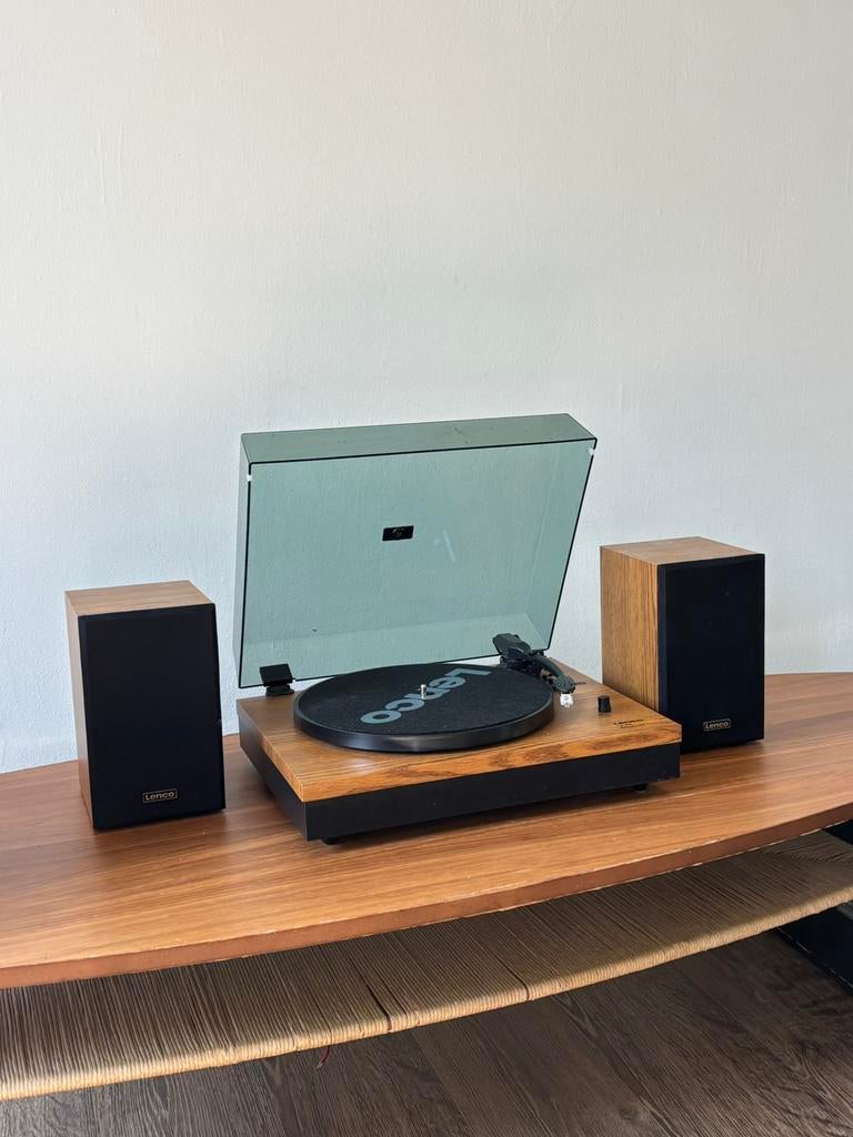 Lenco LS-300 platenspeler met Bluetooth + speakers (defect), Audio, Tv en Foto, Platenspelers, Ophalen, Niet werkend, Platenspeler
