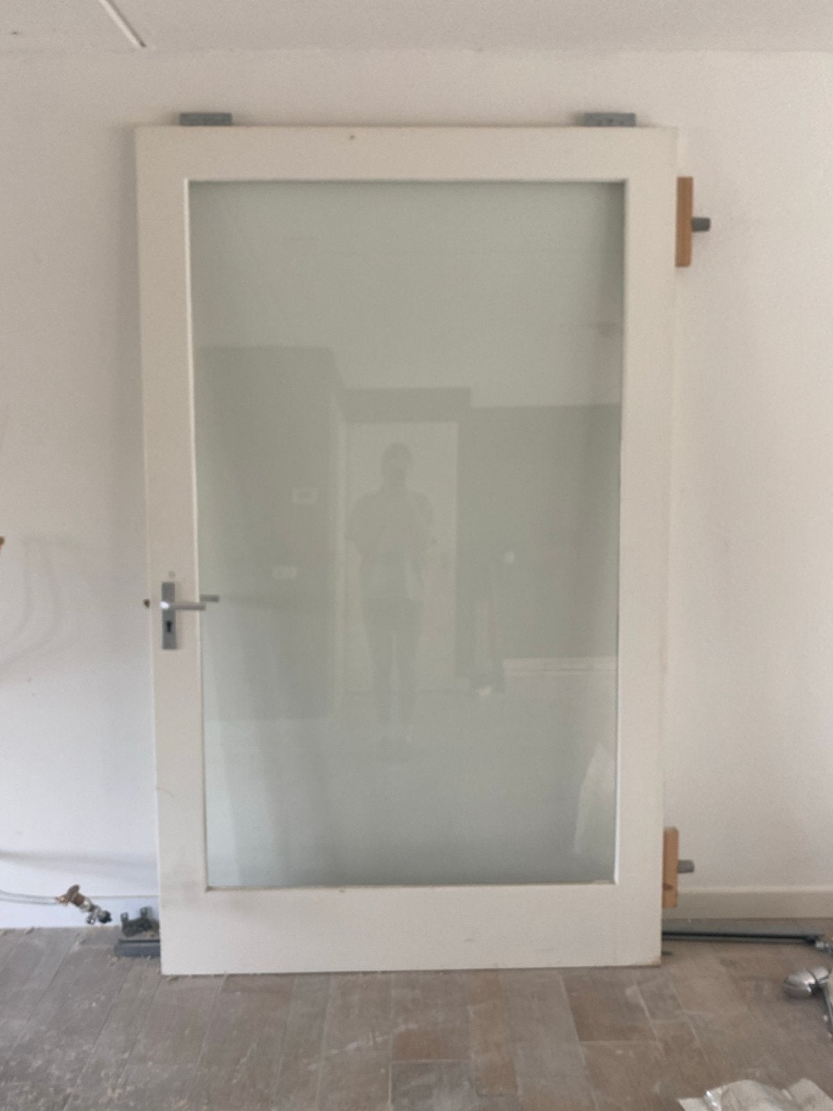 Schuifdeur met rails en glas - Gebruikt, Ophalen, Gebruikt, Binnendeur, Schuifdeur