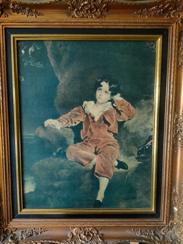Prachtige Gouden Vintage Barok Lijst met "The Red Boy", Bijzondere lijst, Doek, Portret of Personen, Ophalen of Verzenden