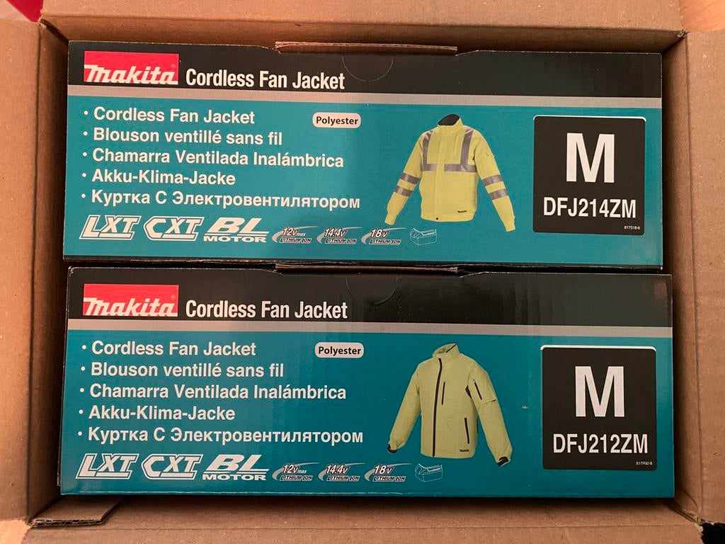 Makita geventileerde jas DFJ214ZM & DFJ212ZM, Ophalen of Verzenden, Nieuw, Maat 48/50 (M), Geel