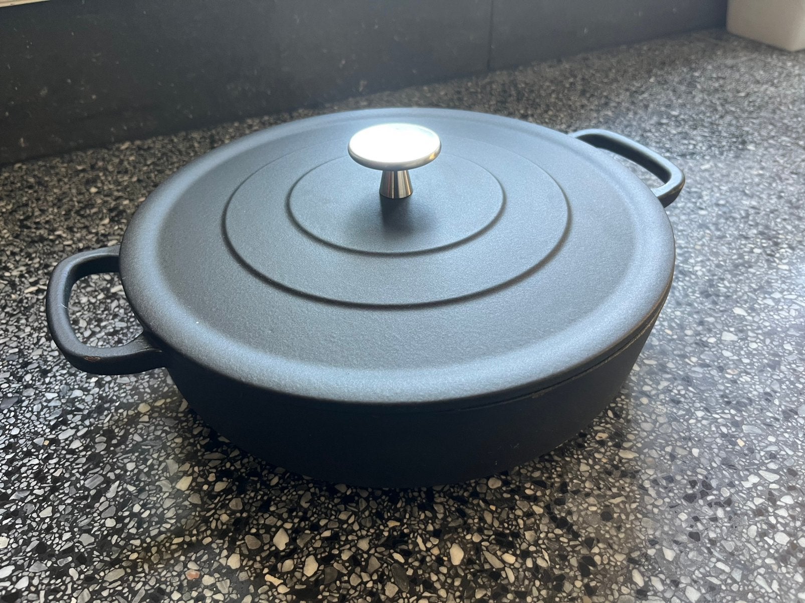 Gietijzeren lage braadpan Royal v Kempen & Begeer 4 ltr, Met handvatten, Ophalen of Verzenden, Zo goed als nieuw, Braadpan